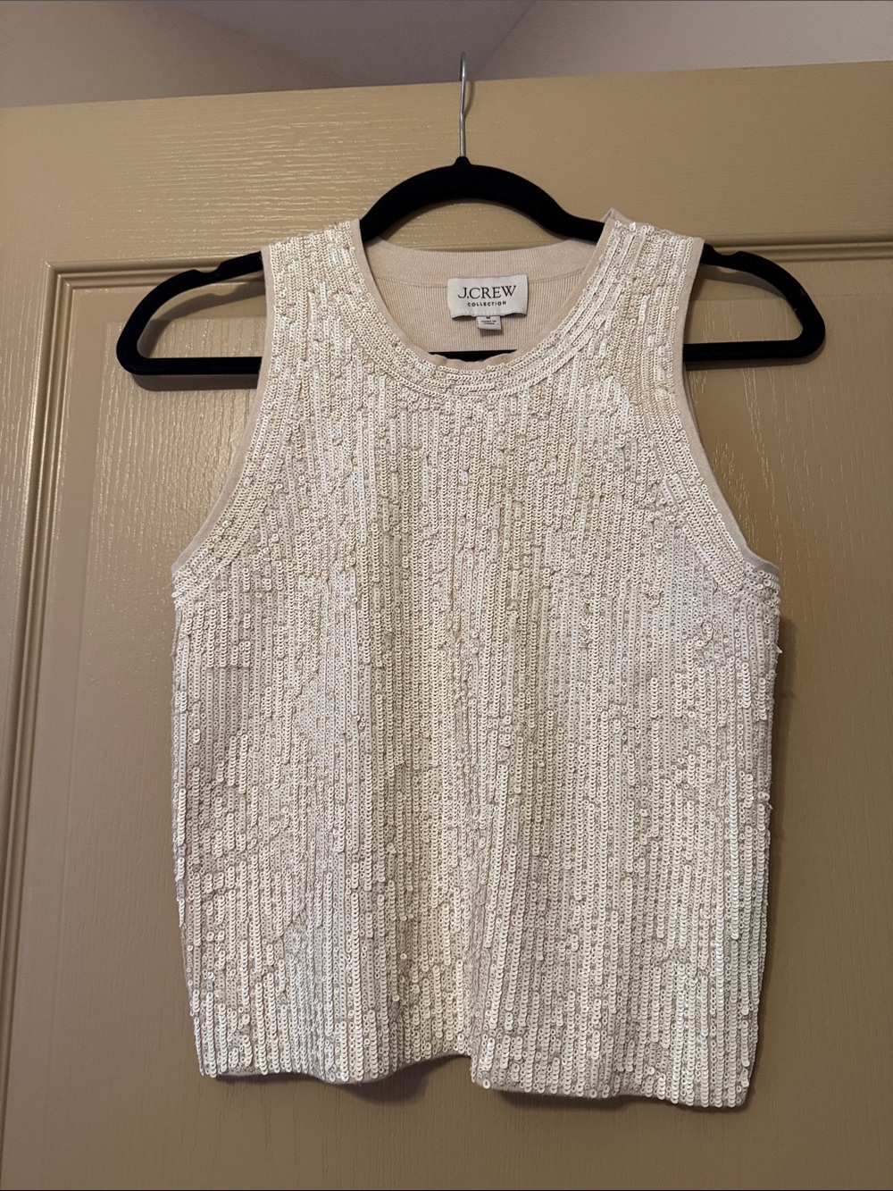 J. Crew Cream Sequin Tank Top
